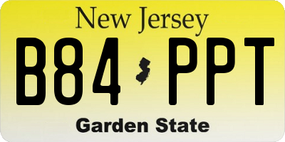 NJ license plate B84PPT