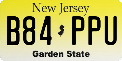 NJ license plate B84PPU