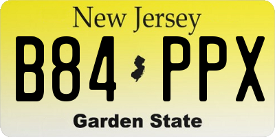 NJ license plate B84PPX