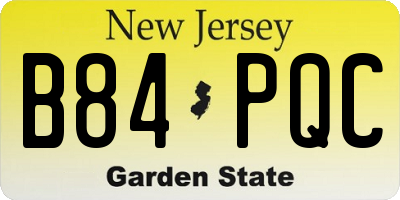 NJ license plate B84PQC