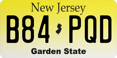 NJ license plate B84PQD
