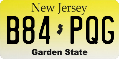 NJ license plate B84PQG