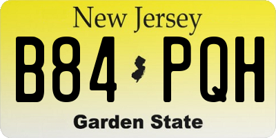 NJ license plate B84PQH