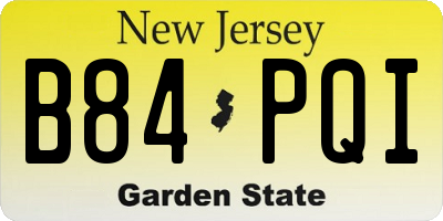 NJ license plate B84PQI