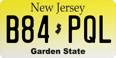 NJ license plate B84PQL