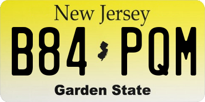 NJ license plate B84PQM