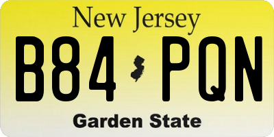 NJ license plate B84PQN
