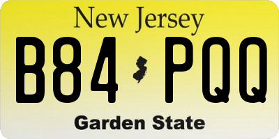 NJ license plate B84PQQ