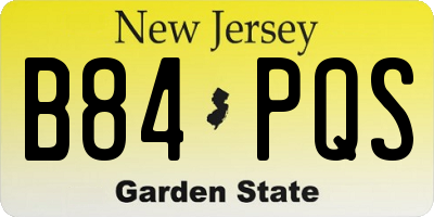 NJ license plate B84PQS