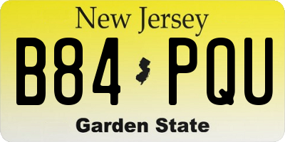 NJ license plate B84PQU