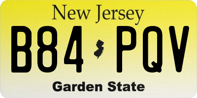 NJ license plate B84PQV