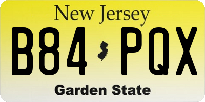 NJ license plate B84PQX