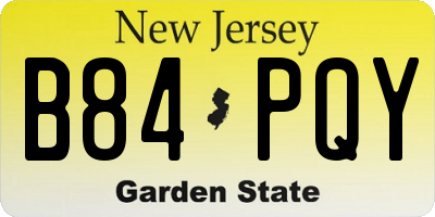 NJ license plate B84PQY