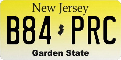 NJ license plate B84PRC