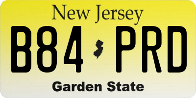 NJ license plate B84PRD