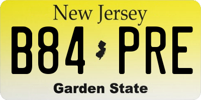 NJ license plate B84PRE