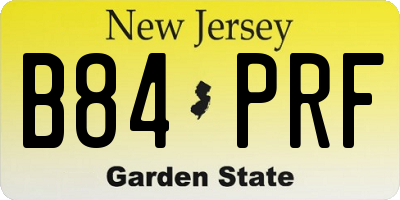 NJ license plate B84PRF