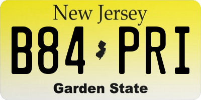 NJ license plate B84PRI