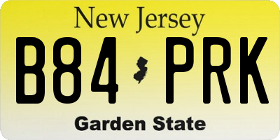 NJ license plate B84PRK