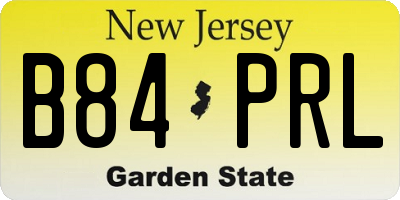 NJ license plate B84PRL