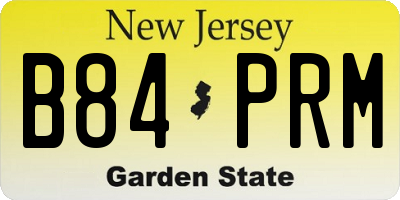 NJ license plate B84PRM