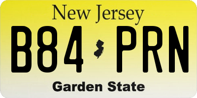 NJ license plate B84PRN