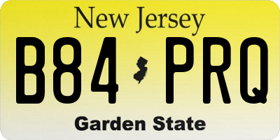 NJ license plate B84PRQ