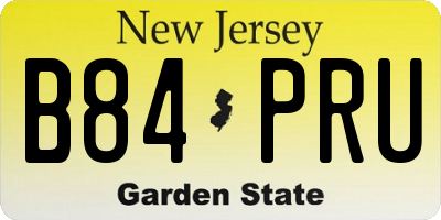NJ license plate B84PRU