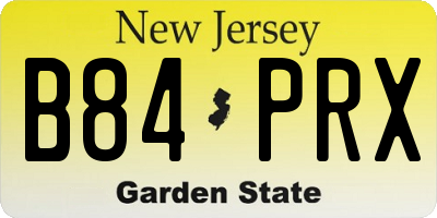 NJ license plate B84PRX