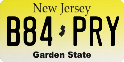 NJ license plate B84PRY