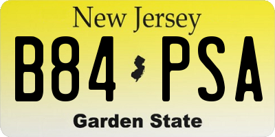 NJ license plate B84PSA