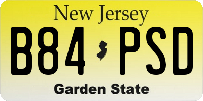 NJ license plate B84PSD