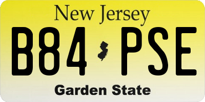 NJ license plate B84PSE