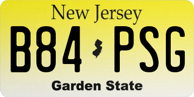 NJ license plate B84PSG