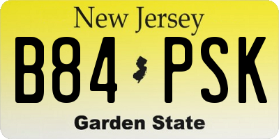 NJ license plate B84PSK