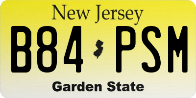 NJ license plate B84PSM