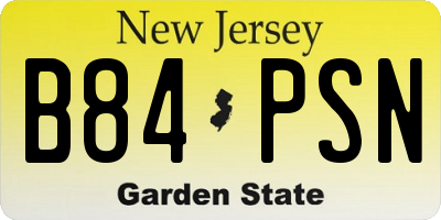 NJ license plate B84PSN