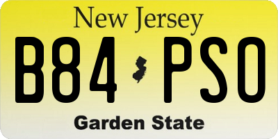 NJ license plate B84PSO