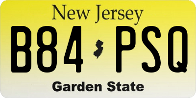 NJ license plate B84PSQ