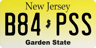 NJ license plate B84PSS