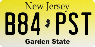 NJ license plate B84PST