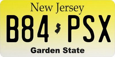 NJ license plate B84PSX