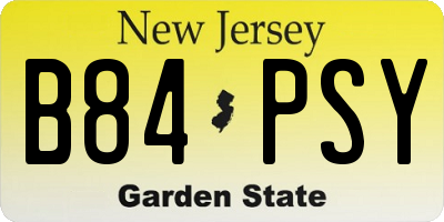 NJ license plate B84PSY