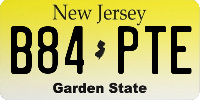NJ license plate B84PTE