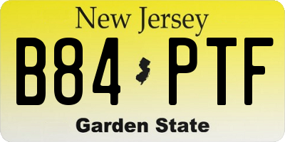 NJ license plate B84PTF