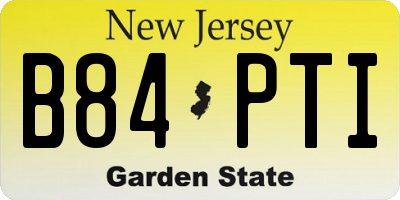 NJ license plate B84PTI