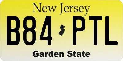 NJ license plate B84PTL