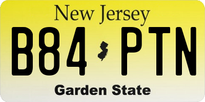 NJ license plate B84PTN