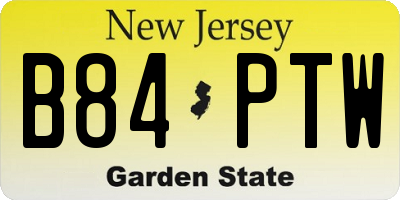 NJ license plate B84PTW