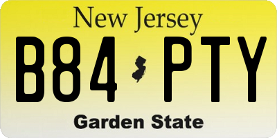NJ license plate B84PTY